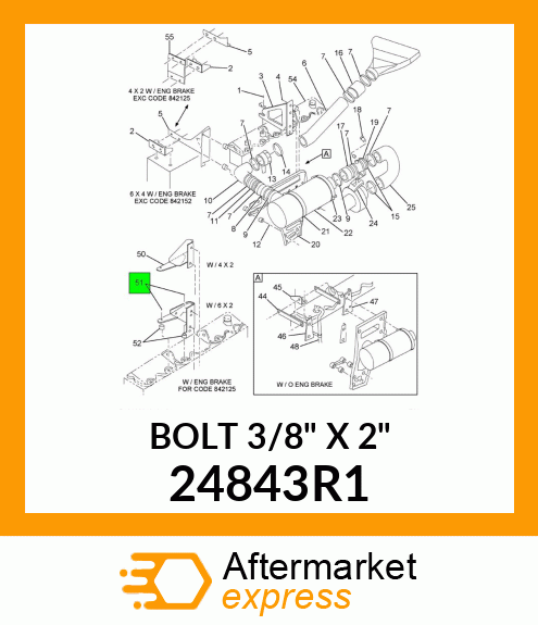 BOLT 3/8" X 2" 24843R1