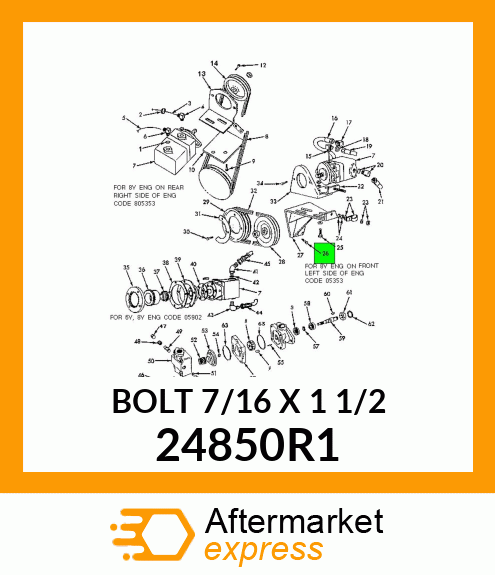 BOLT 7/16" X 1 1/2" 24850R1