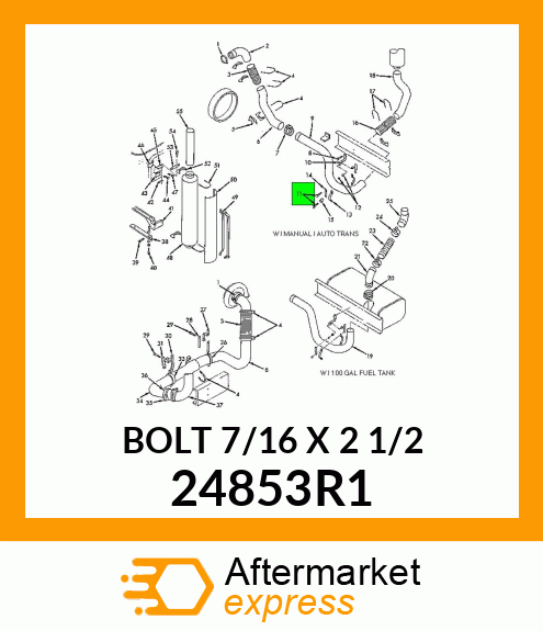 BOLT 7/16" X 2 1/2" 24853R1