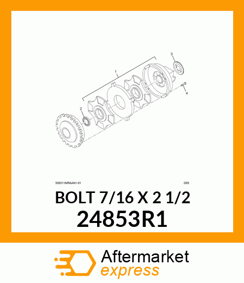 BOLT 7/16" X 2 1/2" 24853R1