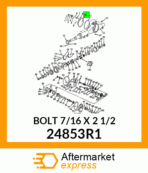 BOLT 7/16" X 2 1/2" 24853R1