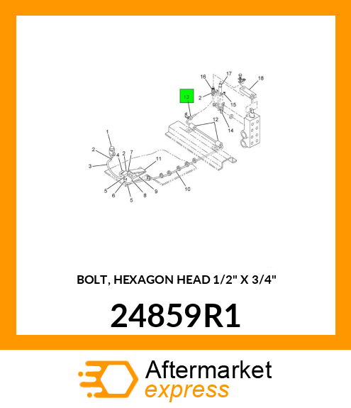 BOLT, HEXAGON HEAD 1/2" X 3/4" 24859R1