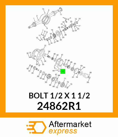 BOLT 1/2" X 1 1/2" 24862R1