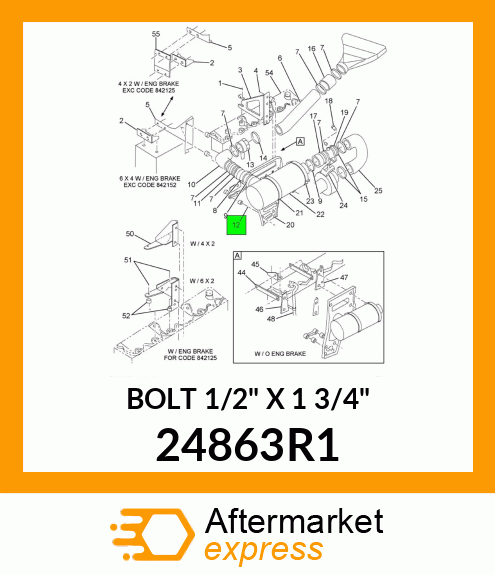 BOLT 1/2" X 1 3/4" 24863R1