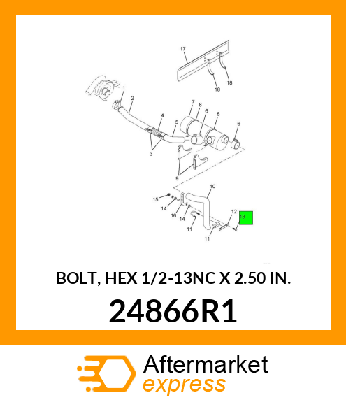 BOLT, HEX 1/2-13NC X 2.50 IN. 24866R1