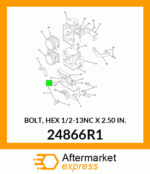 BOLT, HEX 1/2-13NC X 2.50 IN. 24866R1