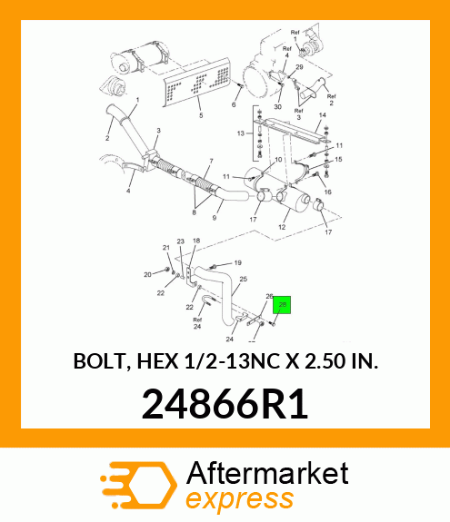 BOLT, HEX 1/2-13NC X 2.50 IN. 24866R1