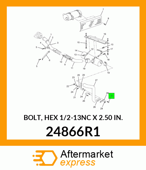 BOLT, HEX 1/2-13NC X 2.50 IN. 24866R1