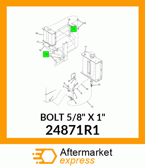 BOLT 5/8" X 1" 24871R1