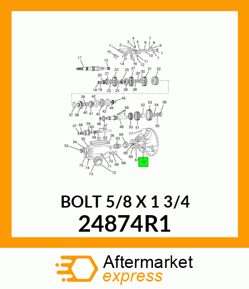 BOLT 5/8" X 1 3/4" 24874R1