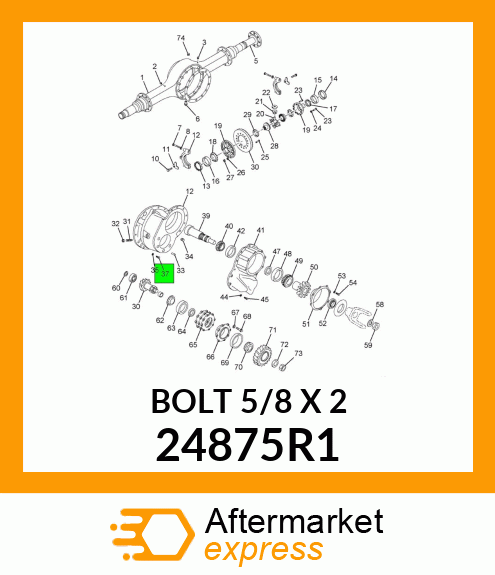 BOLT 5/8" X 2" 24875R1