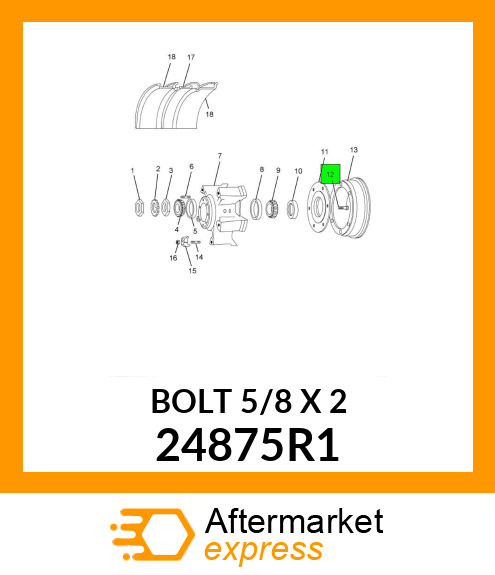 BOLT 5/8" X 2" 24875R1