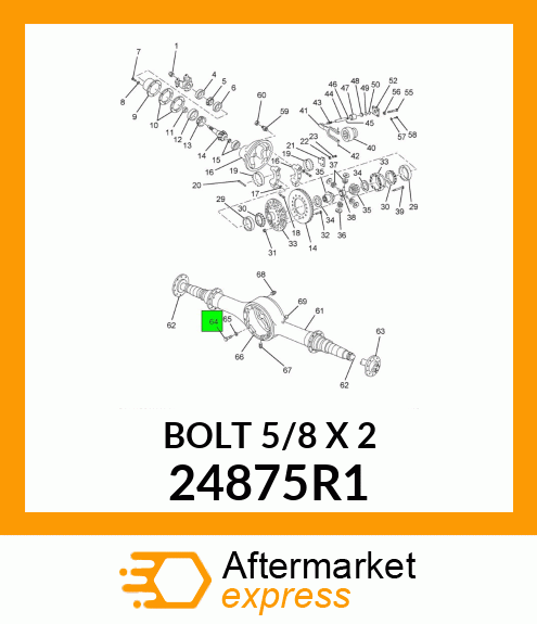 BOLT 5/8" X 2" 24875R1