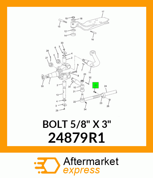 BOLT 5/8" X 3" 24879R1