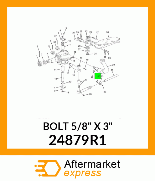 BOLT 5/8" X 3" 24879R1