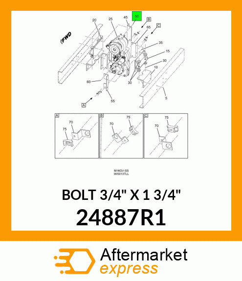 BOLT 3/4" X 1 3/4" 24887R1