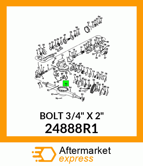 BOLT 3/4" X 2" 24888R1