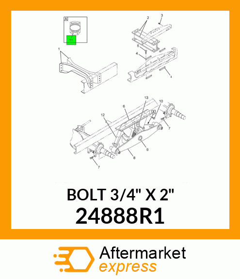 BOLT 3/4" X 2" 24888R1