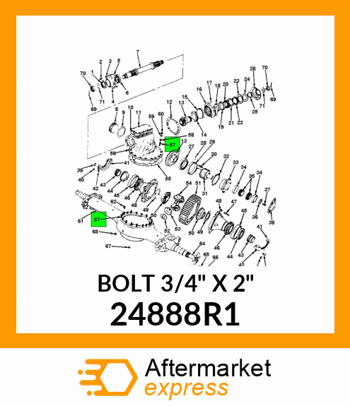 BOLT 3/4" X 2" 24888R1