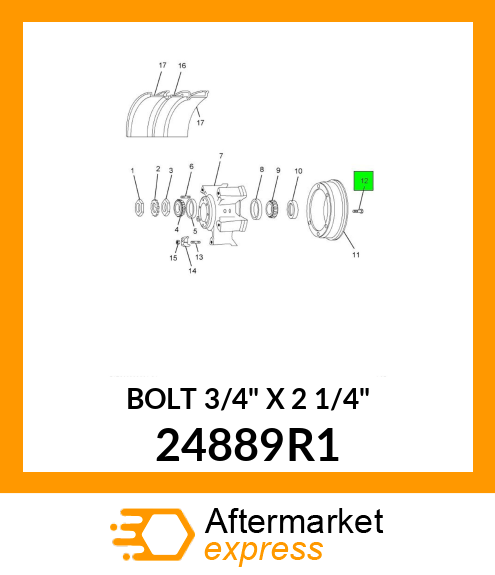 BOLT 3/4" X 2 1/4" 24889R1