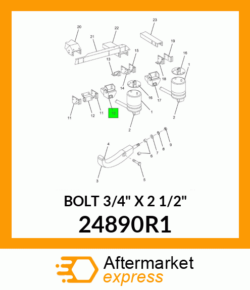 BOLT 3/4" X 2 1/2" 24890R1