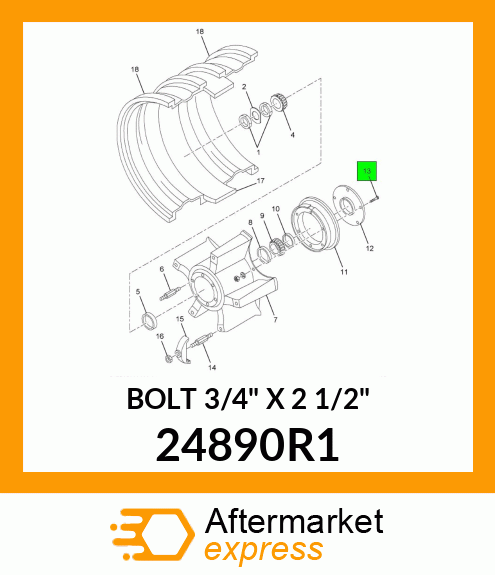 BOLT 3/4" X 2 1/2" 24890R1