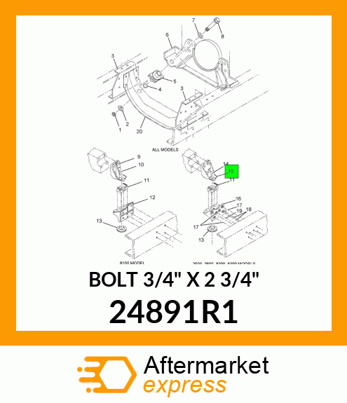 BOLT 3/4" X 2 3/4" 24891R1