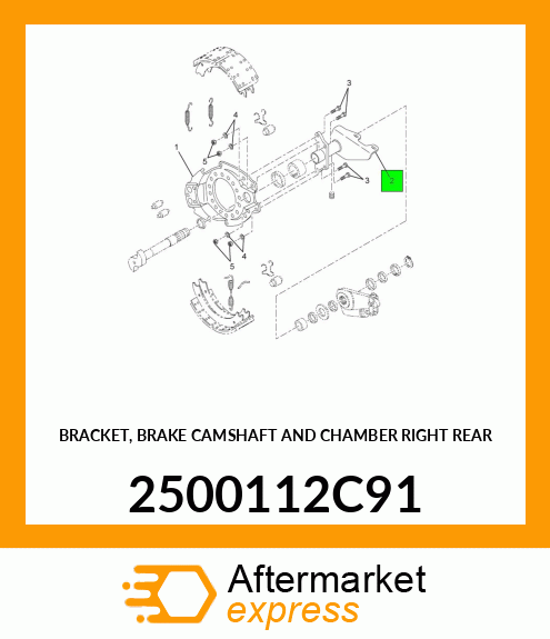 BRACKET, BRAKE CAMSHAFT AND CHAMBER RIGHT REAR 2500112C91