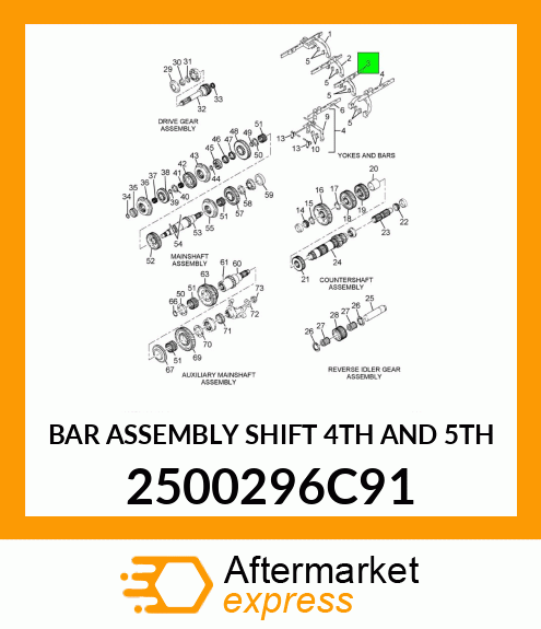 BAR ASSEMBLY SHIFT 4TH AND 5TH 2500296C91