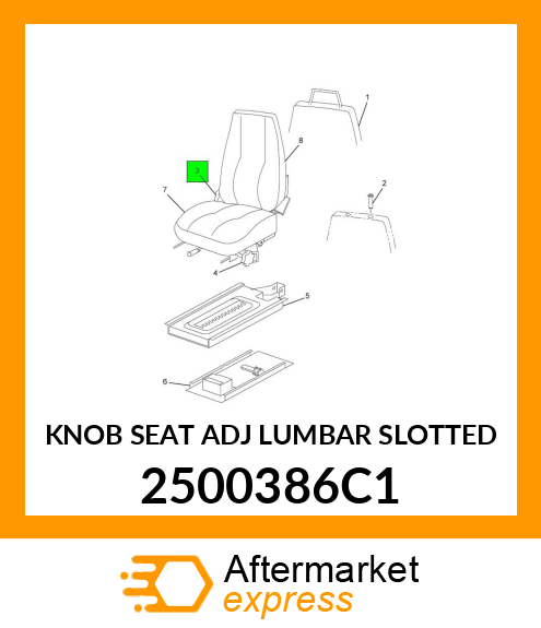 KNOB SEAT ADJ LUMBAR SLOTTED 2500386C1