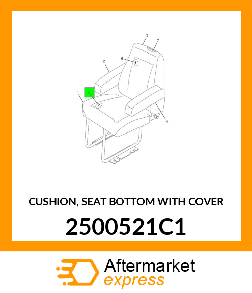 CUSHION, SEAT BOTTOM WITH COVER 2500521C1