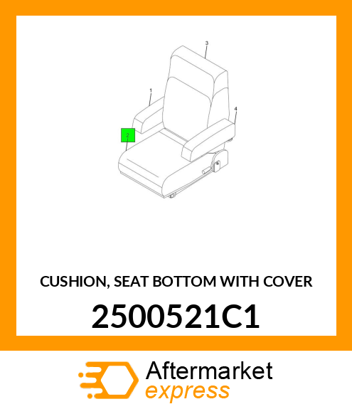 CUSHION, SEAT BOTTOM WITH COVER 2500521C1