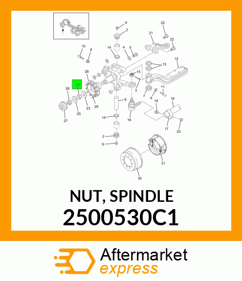 NUT, SPINDLE 2500530C1