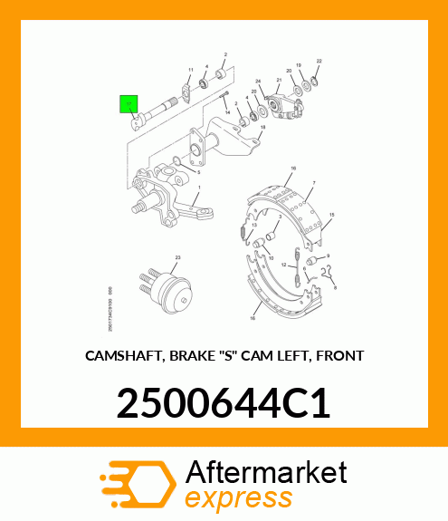 CAMSHAFT, BRAKE "S" CAM LEFT, FRONT 2500644C1