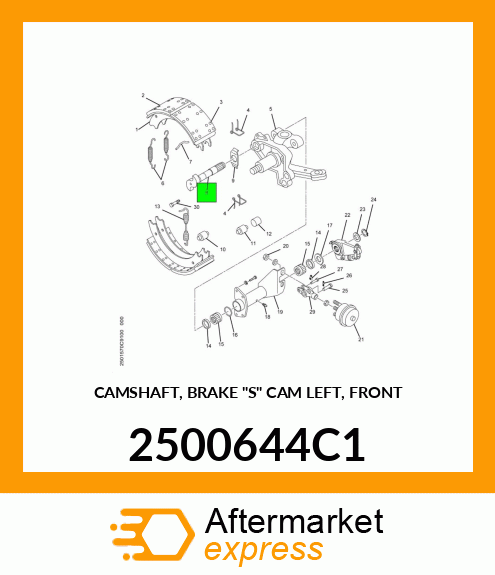CAMSHAFT, BRAKE "S" CAM LEFT, FRONT 2500644C1