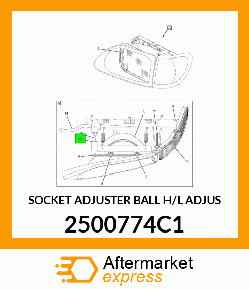 SOCKET ADJUSTER BALL H/L ADJUS 2500774C1
