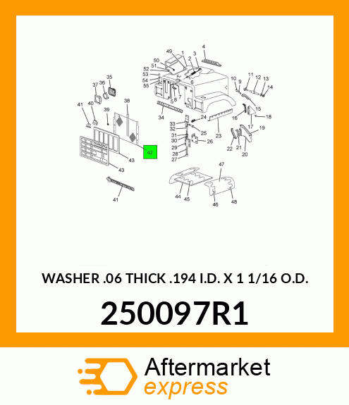 WASHER .06" THICK .194" I.D. X 1 1/16" O.D. 250097R1