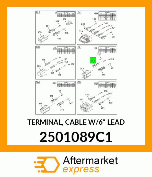 TERMINAL, CABLE W/6" LEAD 2501089C1