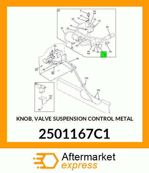 KNOB, VALVE SUSPENSION CONTROL METAL 2501167C1