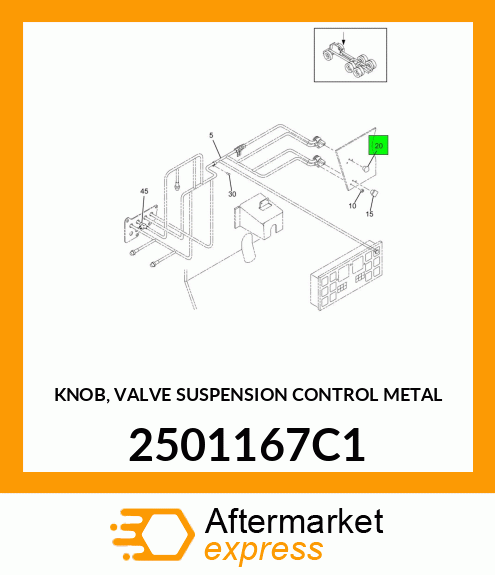 KNOB, VALVE SUSPENSION CONTROL METAL 2501167C1