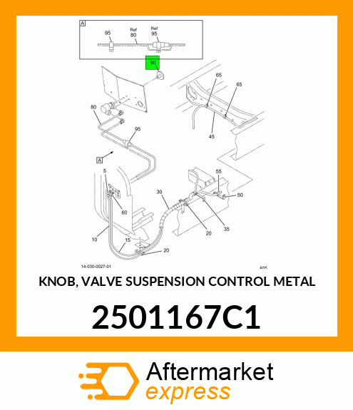 KNOB, VALVE SUSPENSION CONTROL METAL 2501167C1