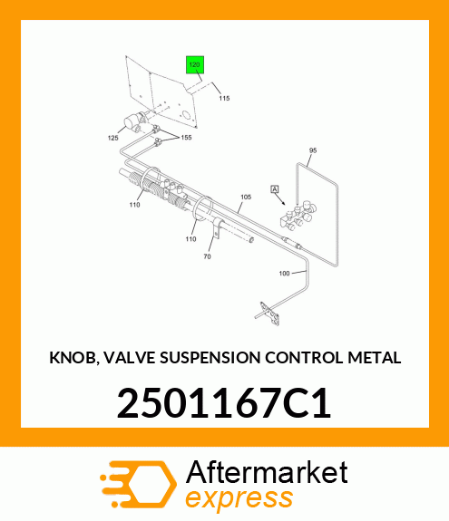 KNOB, VALVE SUSPENSION CONTROL METAL 2501167C1