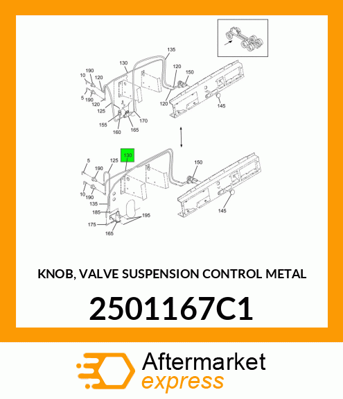 KNOB, VALVE SUSPENSION CONTROL METAL 2501167C1