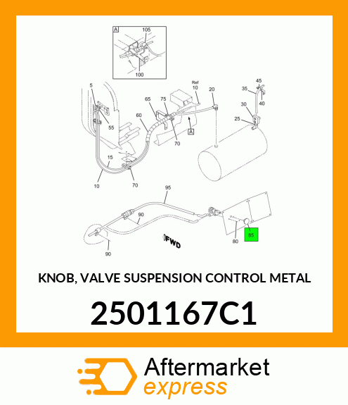 KNOB, VALVE SUSPENSION CONTROL METAL 2501167C1