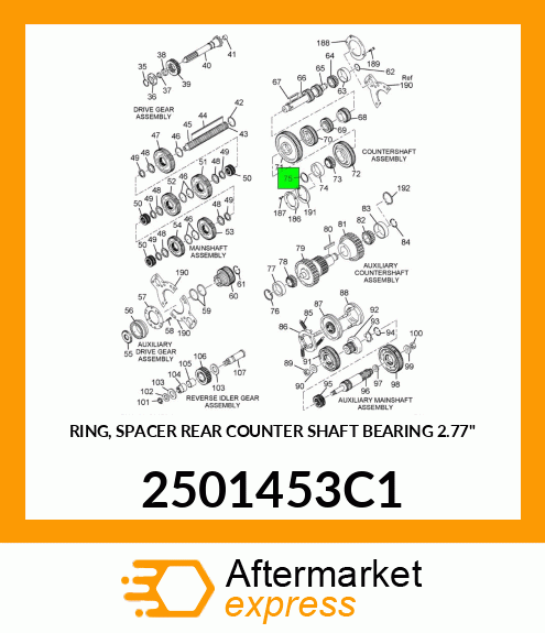 RING, SPACER REAR COUNTER SHAFT BEARING 2.77" 2501453C1