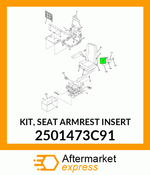 KIT, SEAT ARMREST INSERT 2501473C91