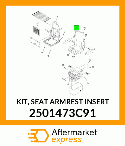 KIT, SEAT ARMREST INSERT 2501473C91