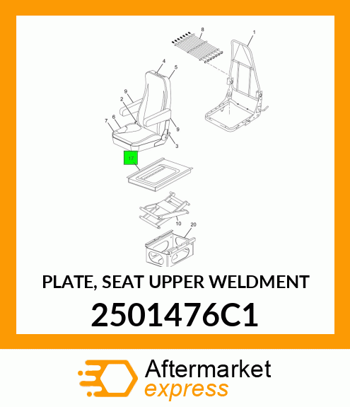 PLATE, SEAT UPPER WELDMENT 2501476C1