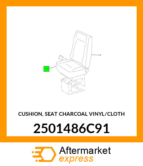 CUSHION, SEAT CHARCOAL VINYL/CLOTH 2501486C91