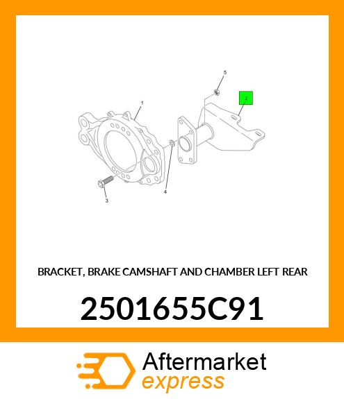 BRACKET, BRAKE CAMSHAFT AND CHAMBER LEFT REAR 2501655C91